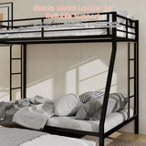 Full Size High-Strength Square Tube Iron Bunk Bed With Trundle - Omega Lifestyles