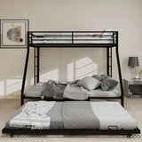 Full Size High-Strength Square Tube Iron Bunk Bed With Trundle - Omega Lifestyles