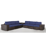 Fully Assembled Outdoor Rattan Wicker 6 - Person Seating Group - Blissora - Omega Lifestyles