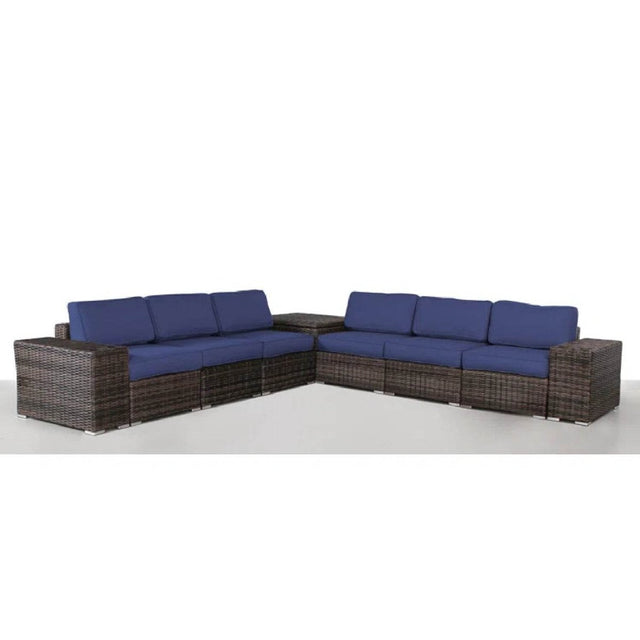 Fully Assembled Outdoor Rattan Wicker 6 - Person Seating Group - Blissora - Omega Lifestyles