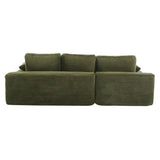Green Corduroy Foam Compressed 4-Seat Sofa With Pillows - Omega Lifestyles