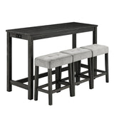 Industrial Solid Wood MDF 4-Piece Bar Table Set - Omega Lifestyles