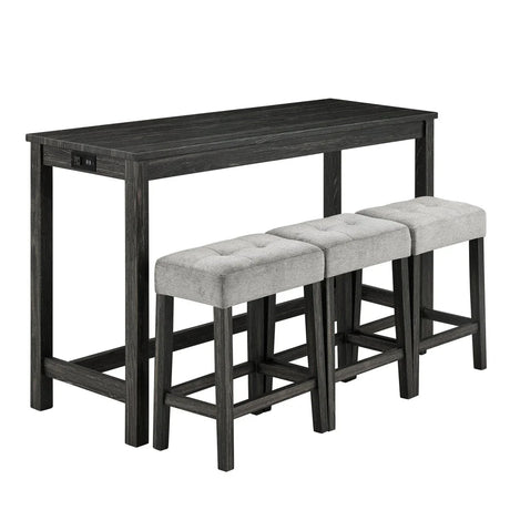 Industrial Solid Wood MDF 4-Piece Bar Table Set - Omega Lifestyles