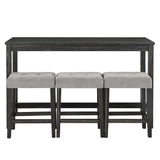 Industrial Solid Wood MDF 4-Piece Bar Table Set - Omega Lifestyles