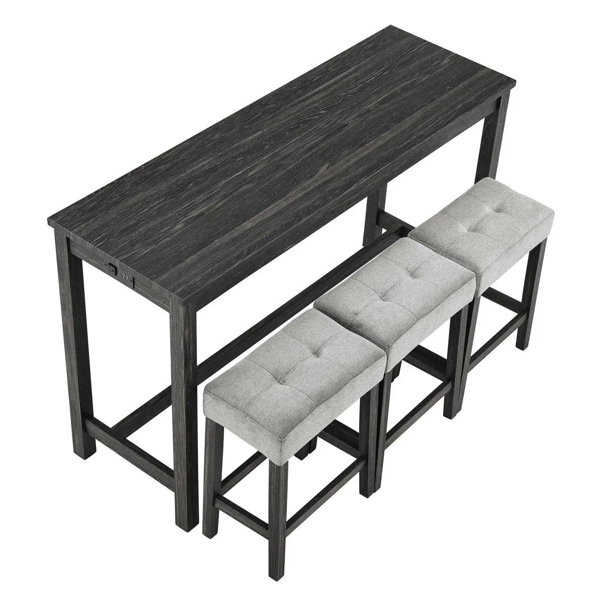 Industrial Solid Wood MDF 4-Piece Bar Table Set - Omega Lifestyles