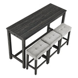Industrial Solid Wood MDF 4-Piece Bar Table Set - Omega Lifestyles