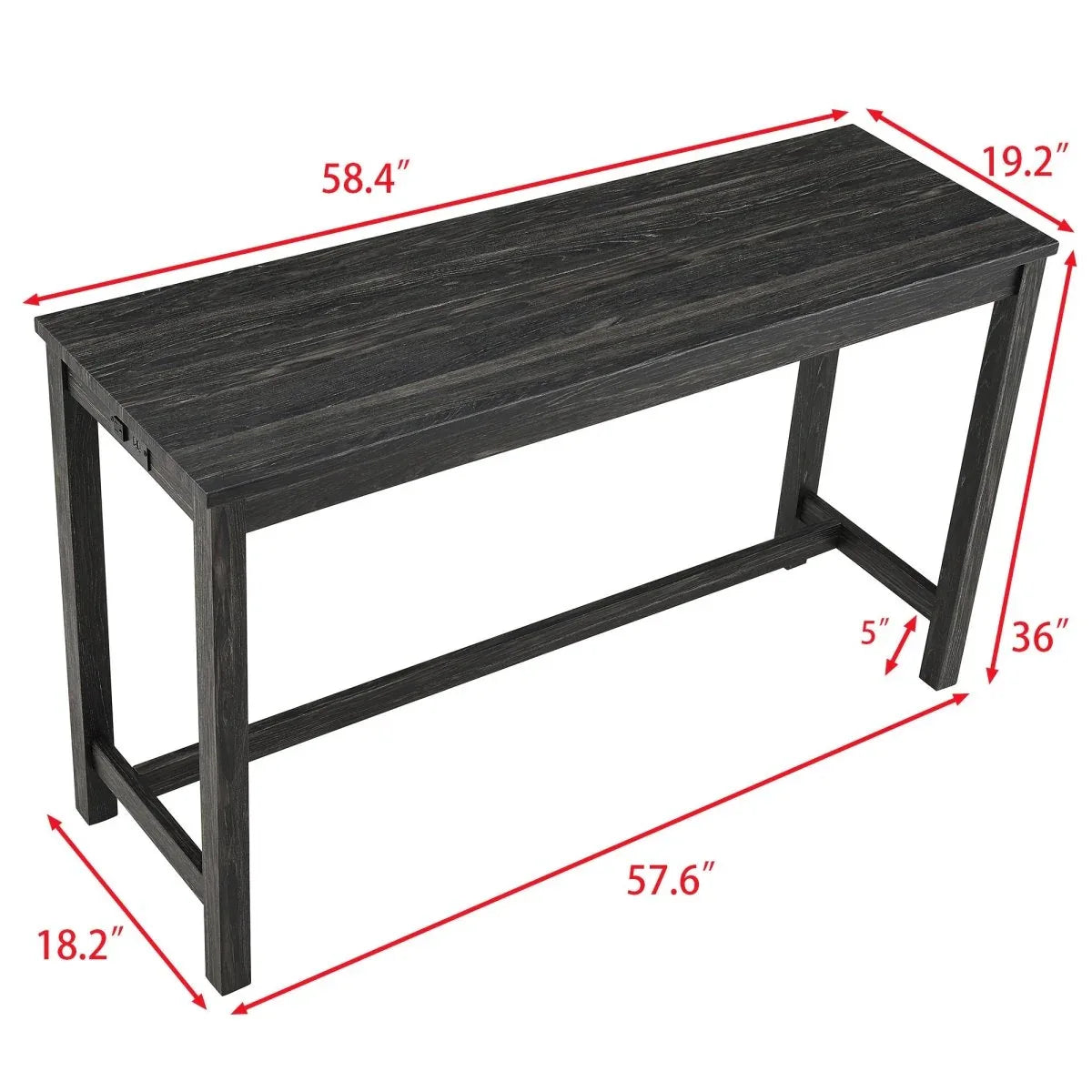 Industrial Solid Wood MDF 4-Piece Bar Table Set - Omega Lifestyles