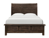 King Brown Engineered Wood Modern Rustic Sleigh Bed - Blissora - Omega Lifestyles