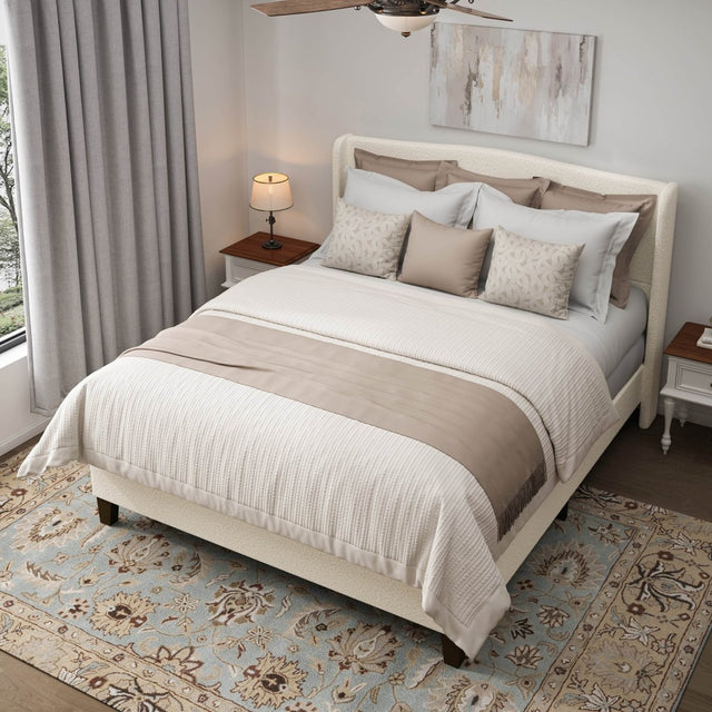 King Teddy Velvet Upholstered Platform Bed Frame - Omega Lifestyles