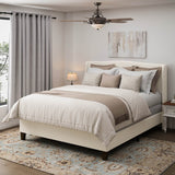 King Teddy Velvet Upholstered Platform Bed Frame - Blissora - Omega Lifestyles