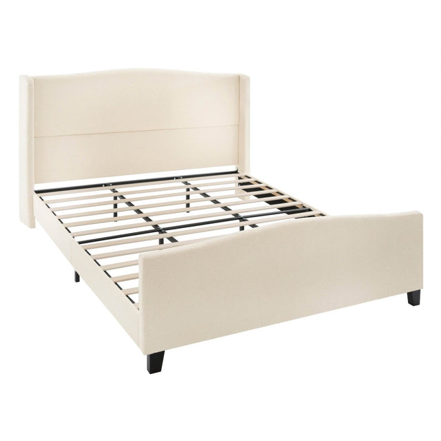 King Teddy Velvet Upholstered Platform Bed Frame - Omega Lifestyles