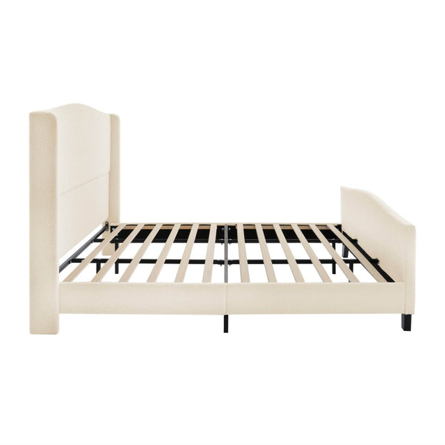 King Teddy Velvet Upholstered Platform Bed Frame - Omega Lifestyles