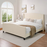 King Teddy Velvet Upholstered Platform Bed Frame - Blissora - Omega Lifestyles