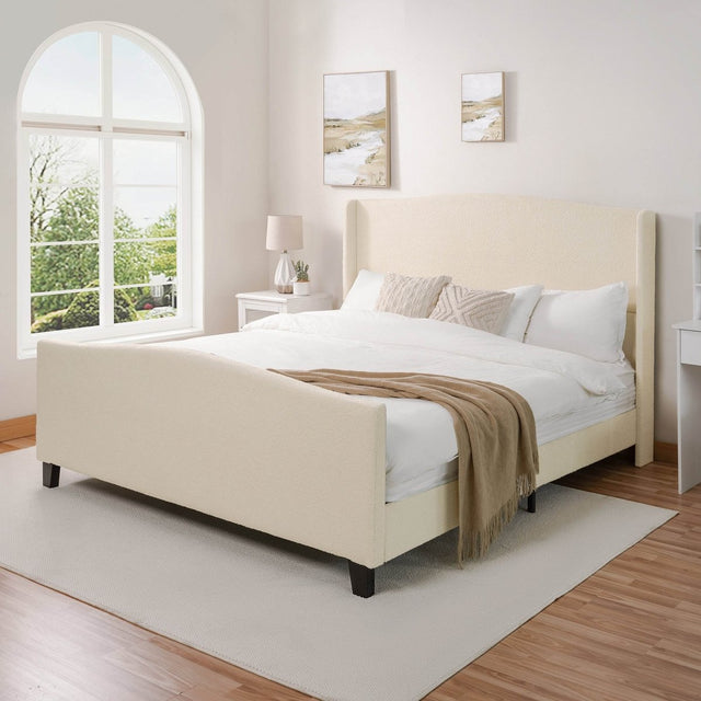 King Teddy Velvet Upholstered Platform Bed Frame - Omega Lifestyles