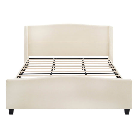 King Teddy Velvet Upholstered Platform Bed Frame - Blissora - Omega Lifestyles
