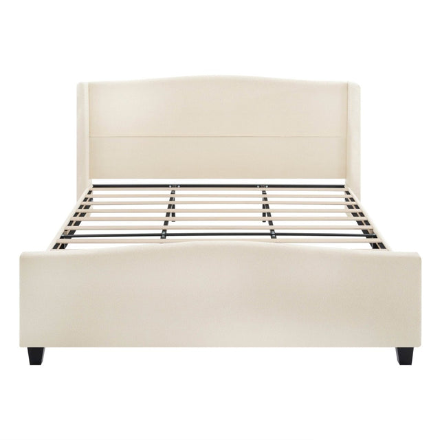 King Teddy Velvet Upholstered Platform Bed Frame - Omega Lifestyles