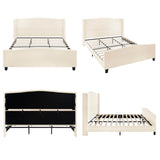 King Teddy Velvet Upholstered Platform Bed Frame - Blissora - Omega Lifestyles