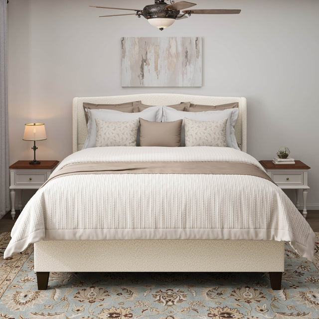 King Teddy Velvet Upholstered Platform Bed Frame - Omega Lifestyles