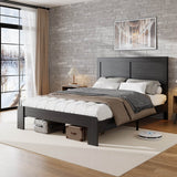 King Wood Platform Bed Frame With Understorage - Blissora - Omega Lifestyles
