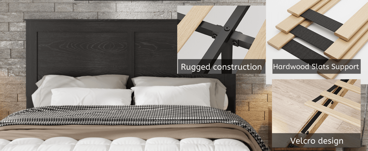King Wood Platform Bed Frame With Understorage - Blissora - Omega Lifestyles