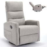 Manual Fabric Recliner Chair Grey With Swivel Rocker - Blissora - Omega Lifestyles