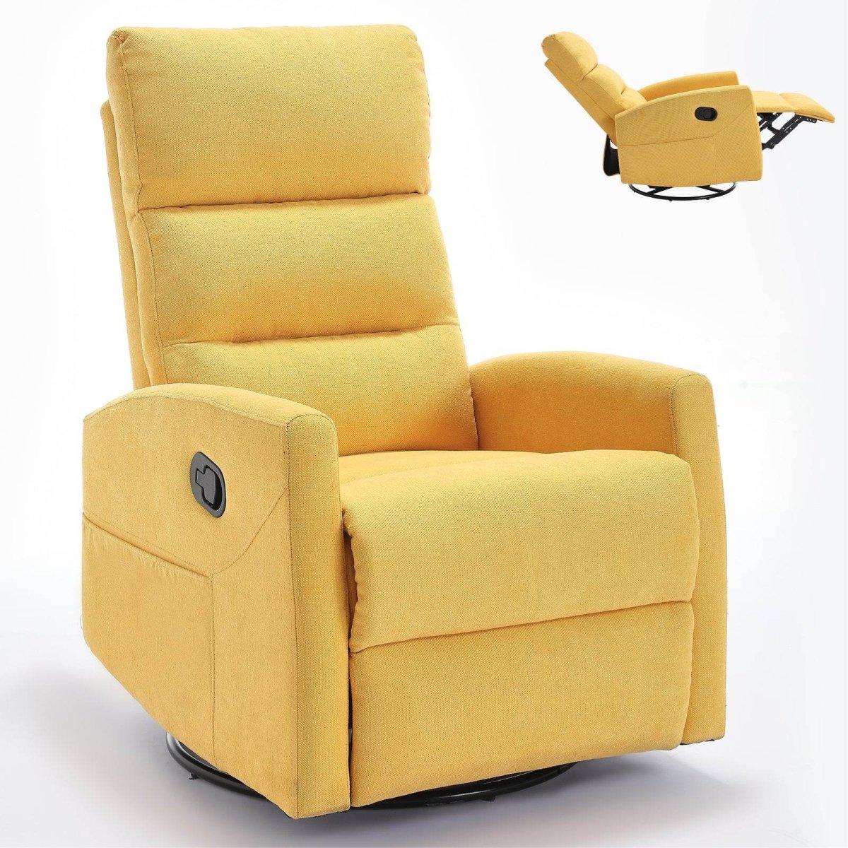 Manual Recliner Chair With Rocker Swivel And Handle - Blissora - Omega Lifestyles