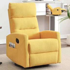 Manual Recliner Chair With Rocker Swivel And Handle - Omega Lifestyles