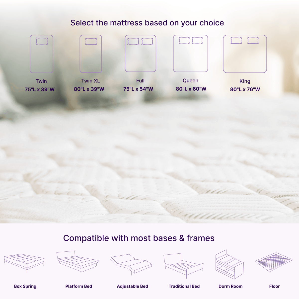 Medium 10 - Inch Cooling Gel Hybrid Orthopedic Queen Mattress - Blissora - Omega Lifestyles