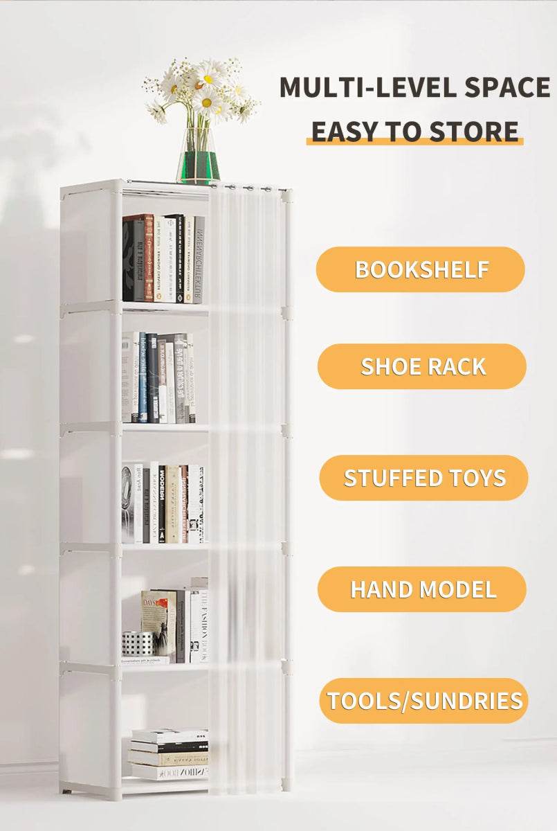 Minimalist Modern 6-Layer Fabric Wardrobe Organizer Cabinet - Omega Lifestyles