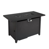 Modern Black Stainless Steel Propane Fire Pit Table - Blissora - Omega Lifestyles