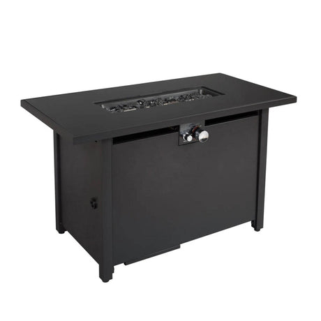 Modern Black Stainless Steel Propane Fire Pit Table - Blissora - Omega Lifestyles