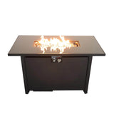 Modern Black Stainless Steel Propane Fire Pit Table - Blissora - Omega Lifestyles