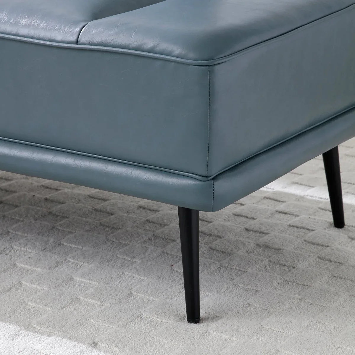 Modern Grey Faux Leather Upholstered End Of Bed Bench - Omega Lifestyles