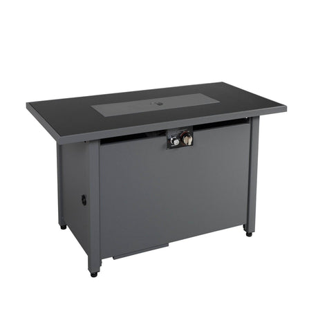 Modern Steel Outdoor Black Fire Pit Table With Lid - Blissora - Omega Lifestyles