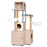 Multi - Functional Cat Tree With Litter Box And Scratching Posts - Blissora - Omega Lifestyles