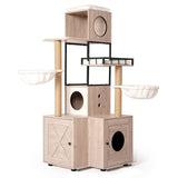 Multi - Functional Cat Tree With Litter Box And Scratching Posts - Blissora - Omega Lifestyles
