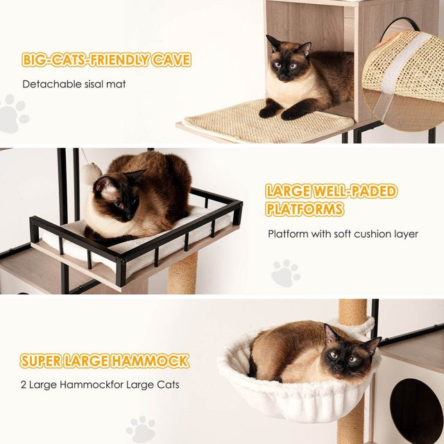 Multi-Functional Cat Tree With Litter Box And Scratching Posts - Omega Lifestyles