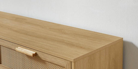Natural 6-Drawer Rattan Cabinet Dresser With Storage - Sleep Galleria