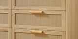 Natural 6-Drawer Rattan Cabinet Dresser With Storage - Sleep Galleria
