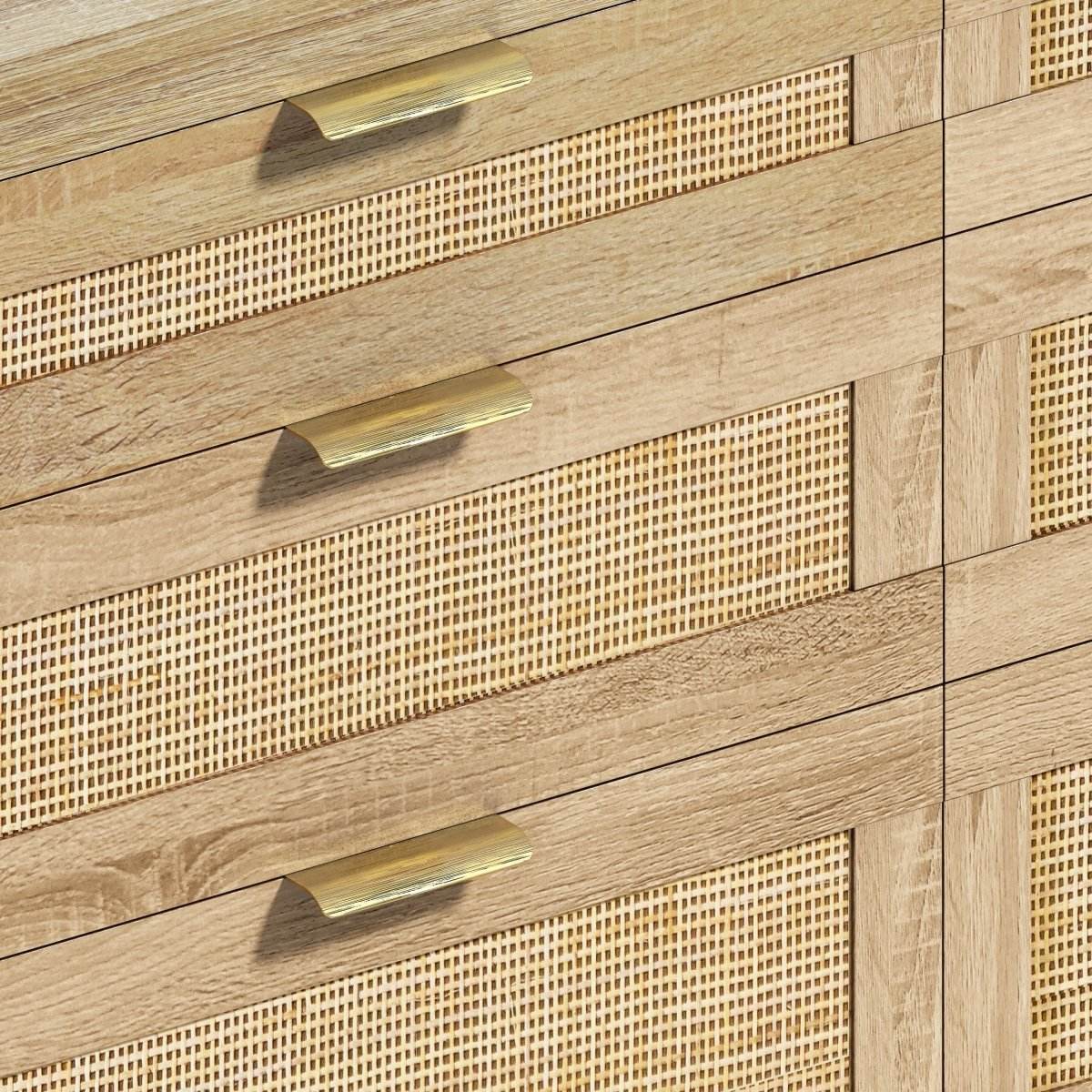 Natural Rattan 6-Drawer MDF And Metal Dresser - Sleep Galleria