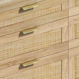 Natural Rattan 6-Drawer MDF And Metal Dresser - Sleep Galleria