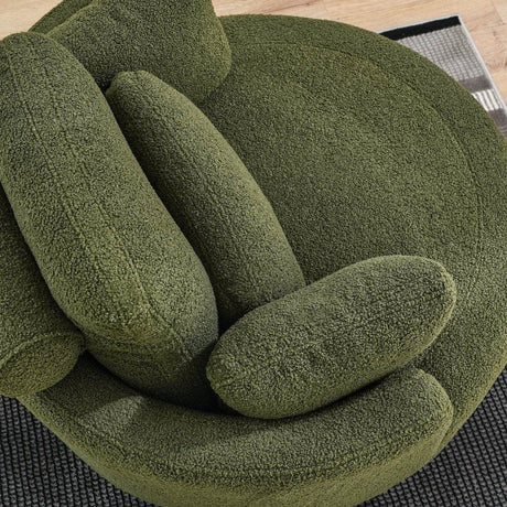 Oversized Upholstered Swivel Chair With Storage Ottoman - Omega Lifestyles
