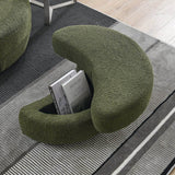 Oversized Upholstered Swivel Chair With Storage Ottoman - Omega Lifestyles