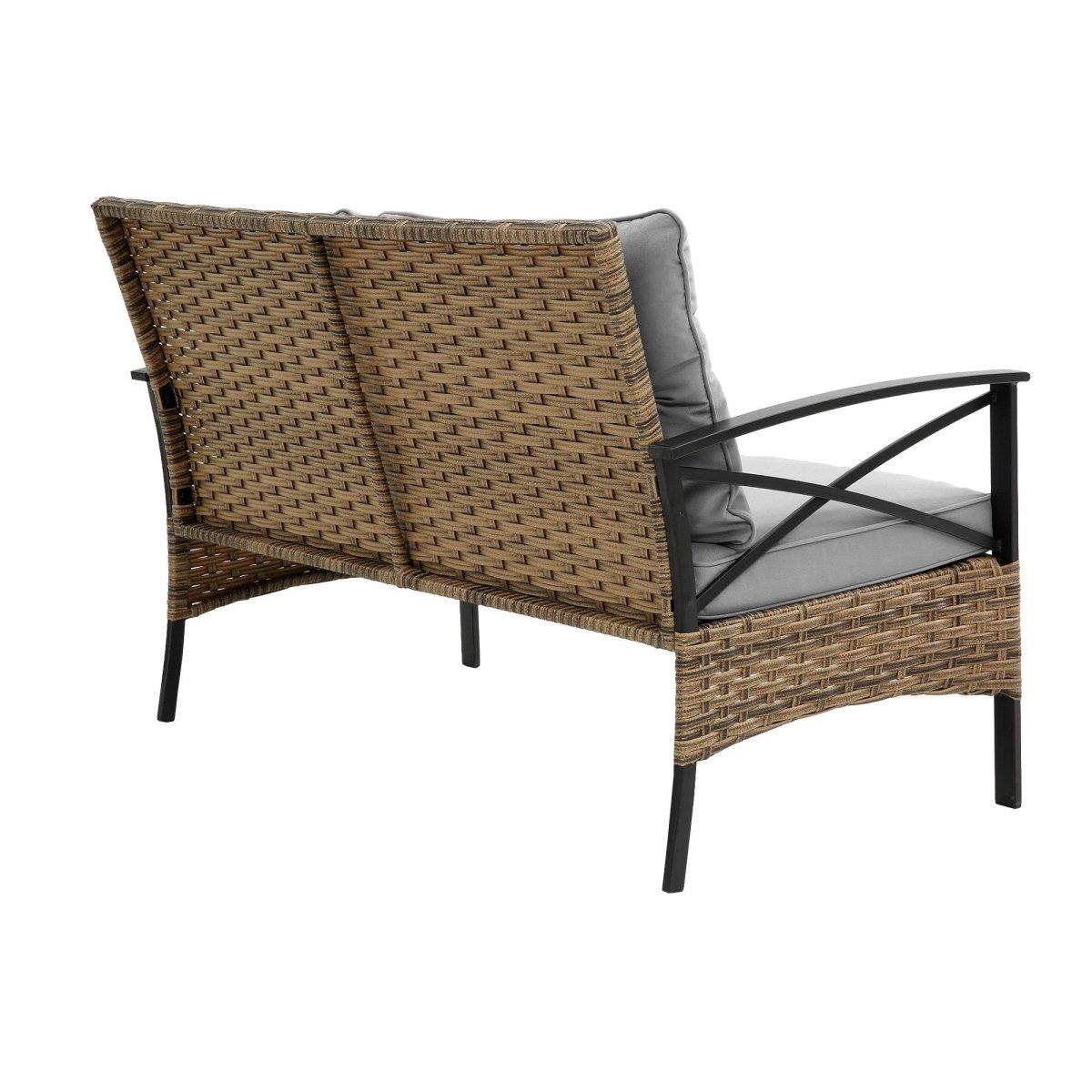 Patio 4 - Piece Grey Steel Outdoor Dining Sofa Set - Blissora - Omega Lifestyles