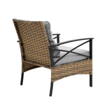 Patio 4 - Piece Grey Steel Outdoor Dining Sofa Set - Blissora - Omega Lifestyles