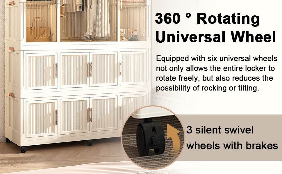 Portable Wardrobe Closet Organizer With Magnetic Doors - Omega Lifestyles