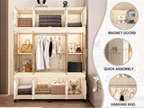 Portable Wardrobe Closet Organizer With Magnetic Doors - Omega Lifestyles