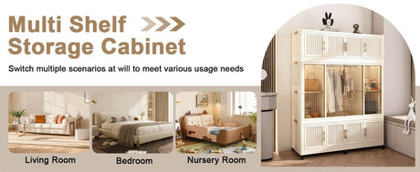 Portable Wardrobe Closet Organizer With Magnetic Doors - Omega Lifestyles