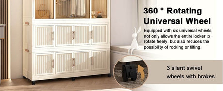 Portable Wardrobe Closet Organizer With Magnetic Doors - Omega Lifestyles