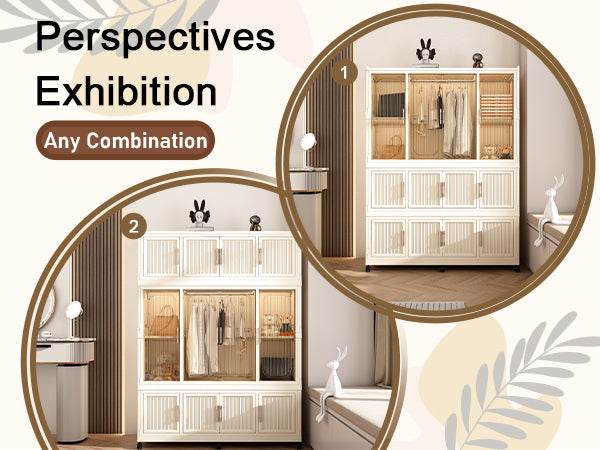 Portable Wardrobe Closet Organizer With Magnetic Doors - Omega Lifestyles